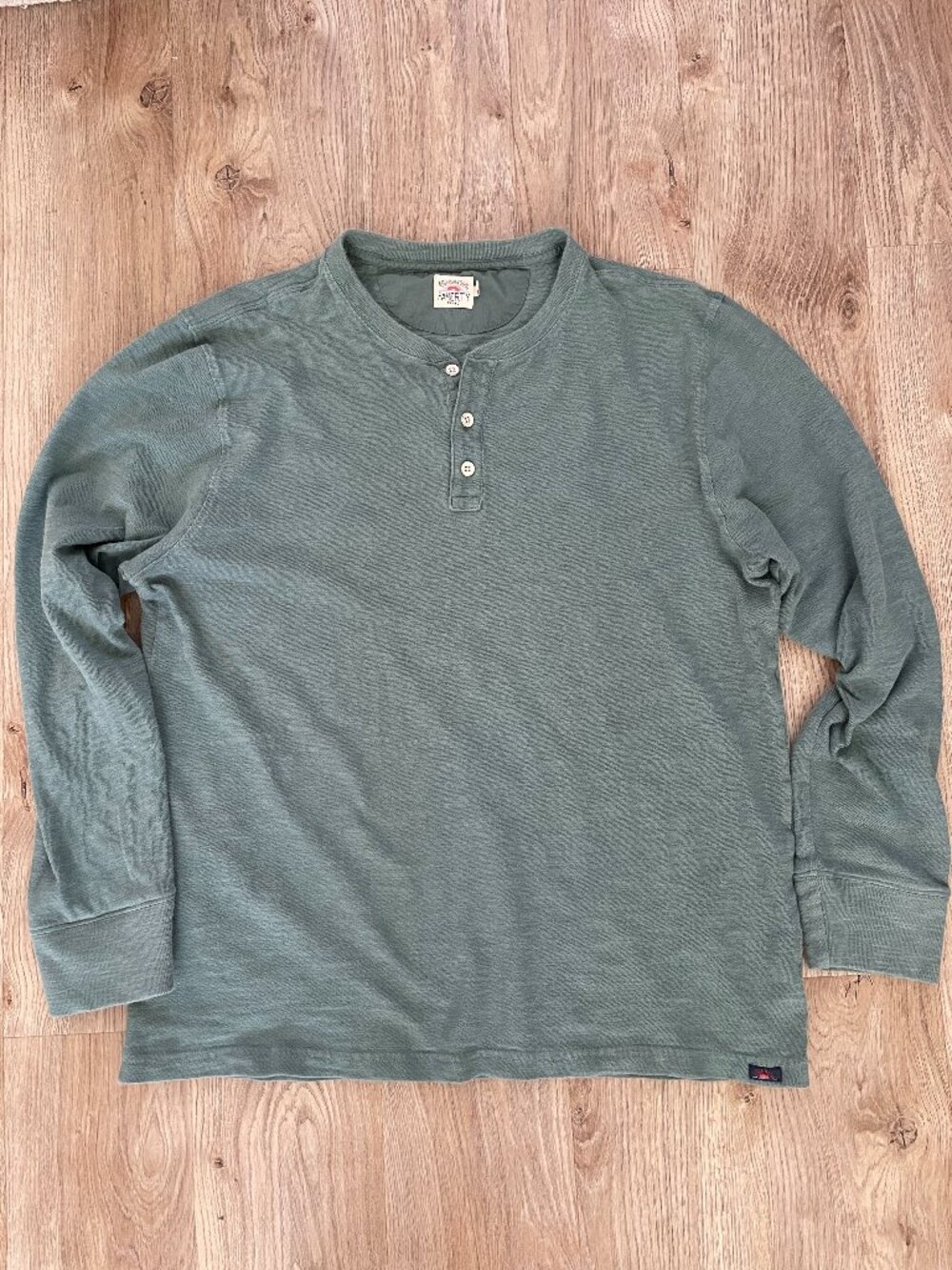 Faherty Men's Henley Long Sleeve XL Sage Green Soft